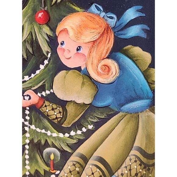 The Tree Decorators Christmas Card Holder A Margaret Wehking Design Wood Signed - Picture 6 of 11